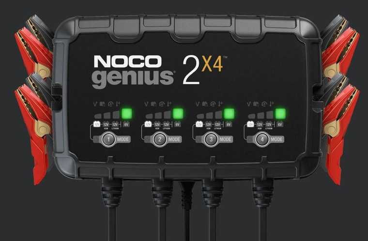 NOCO 4 Bank Battery Charger | 140% More Power | 8 Amp Charging | for Cars, Boats, More