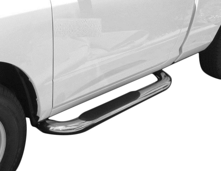 Enhance Your Ride | Value Brand 3 Inch Round Bent Nerf Bar | Stainless Steel with Step Pads