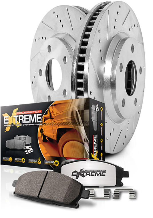 Upgrade Your Brake System! Power Stop Brake Kit | Fits 2003-2008 Dodge Ram 3500 & 2500 | Z36 Carbon Fiber Ceramic Pads, Silver Zinc Drilled Rotors