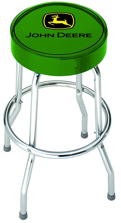 Mind-Blowing Green Vinyl John Deere Garage Stool | Heavy-Duty Steel Construction | Foam-Padded Seat