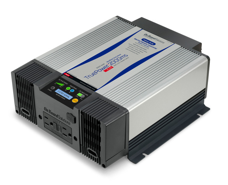 TruePower Plus 2000W Power Inverter | For Marine 12V DC to 115V AC | GFCI Outlets, Remote On/Off, Surge Protection