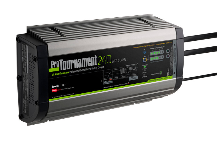 Pro Mariner ProTournament Elite 240 Dual Battery Charger | Fastest Charge Times, Tournament Winning Technology, Forced Induction Cooling