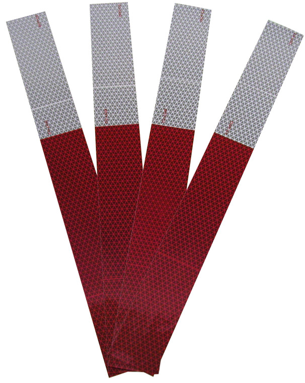 Peterson Mfg. Red/White Reflective Tape | High-Brightness Material, Industrial-Strength Adhesive, Wider Viewing Angles