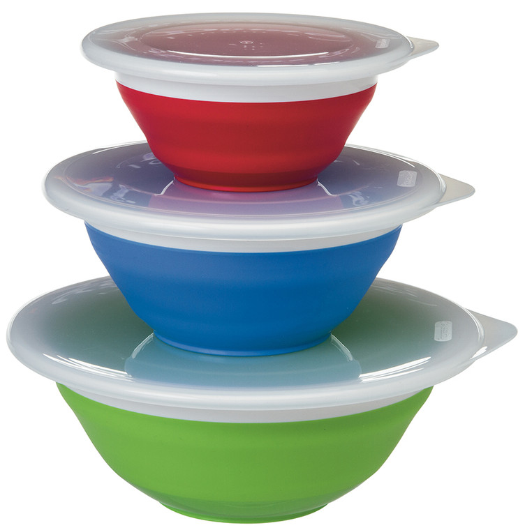 Progressive Kitchen Bowl Set | Thinstore  | Collapsible Storage | Leak Resistant Lids | Set Of 3