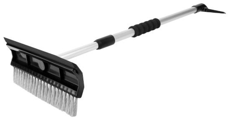 Performance Tool 3-In-1 Ice Scraper Snow Brush | Extendable Aluminum Handle | Foam Grip | Durable ABS & Polypropylene