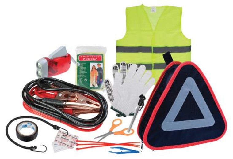 Be Ready for Anything with Performance Tool Emergency Kit | Includes Jumper Cables, LED Flashlight & More