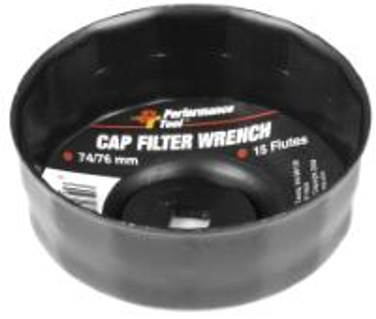 Heavy-Duty Steel Oil Filter Wrench | Fits Multiple Brands, 74/76mm Cap, 3/8" Drive