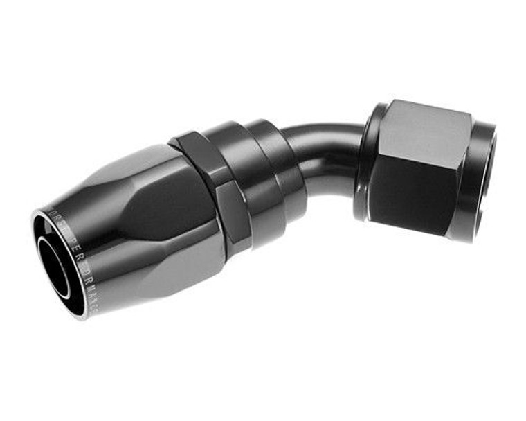 Redhorse Performance 1045 Series -16 AN Hose End Fitting | 45 Degree Elbow | Swivel Seal | Black Aluminum