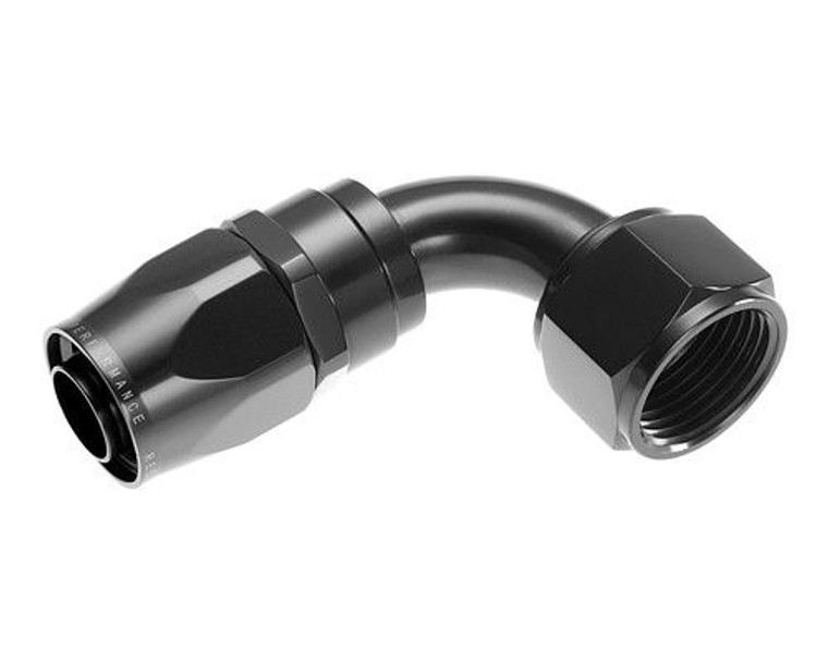 Superior Thread Strength -6 AN Aluminum 90 Degree Elbow Hose End Fitting | Black Anodized Finish