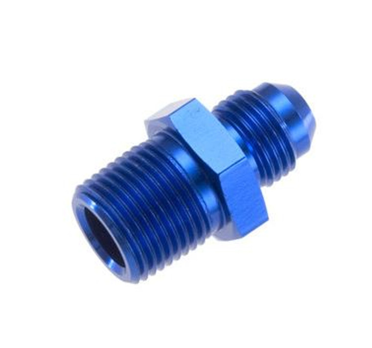 Redhorse Performance 816 Series -6 AN Male To 1/2 NPT Male Adapter Fitting | Blue Anodized Aluminum