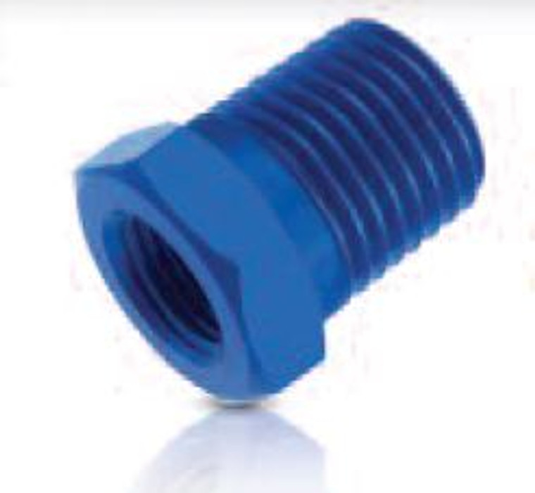 High Performance Redhorse Adapter Fitting | 1/8 NPT Female to 3/8 NPT Male | Blue Anodized Aluminum