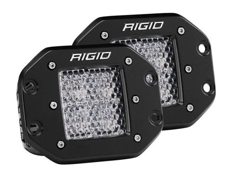 Rigid Lighting D-Series LED Driving/Fog Lights | Set Of 2 | Diffused Flood Beam | Unbreakable Clear Lens | Waterproof | High-Grade Aluminum Alloy