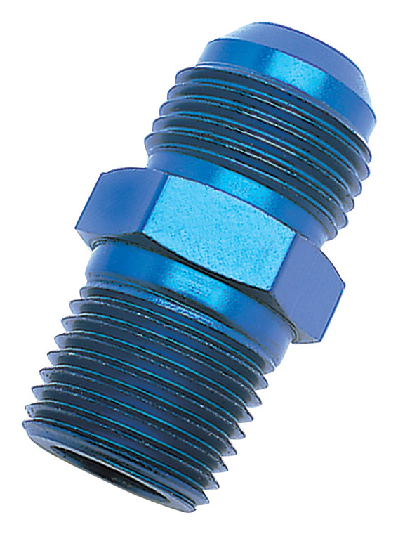 Precision -8 AN To 1/2 Inch NPT Adapter Fitting | Lightweight Aluminum, Blue Anodized