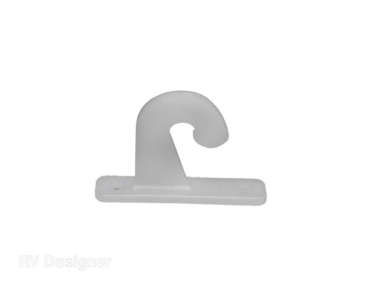 Easy Install White Hook Style Window Shade Mounting Hardware | Use With Rail End (A300)