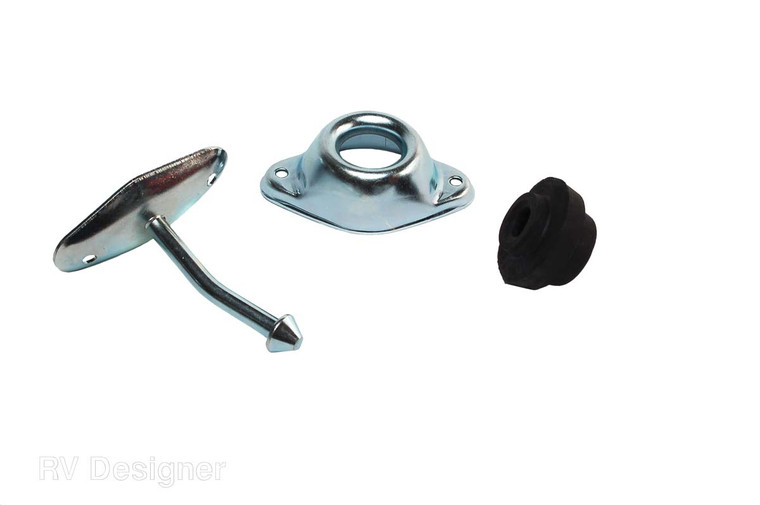 RV Designer Angled Plunger Door Catch | Keep RV Doors Open | Metal Plunger | 3 Inch | Easy Install