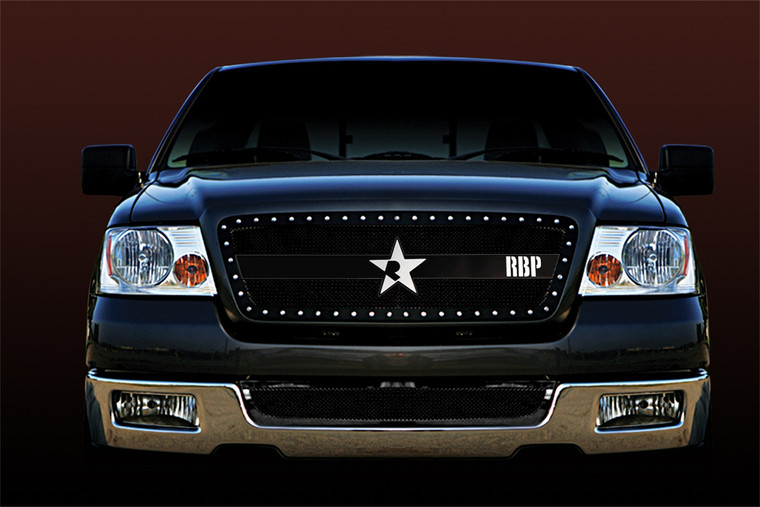 RBP RX3 Series Mesh Grille Insert | Fits 2004-2008 Ford F-150 & Lincoln Mark LT | Studded Frame, 1 Piece, Black Powder Coated