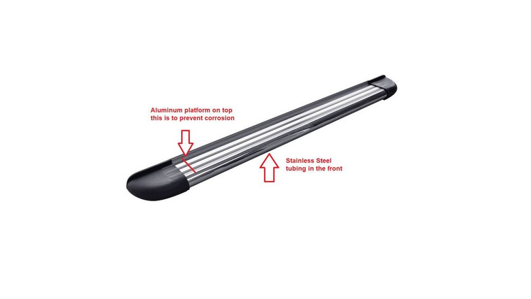 Custom Fit Silver RB2-T Series Running Boards | Romik USA | F-250,F-350 | Aircraft Aluminum, 6" Step, 450lb Capacity