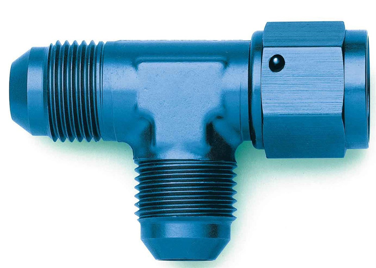 Experience Enhanced Performance with Aeroquip -6 AN Run On Tee Coupler Fitting | Blue Aluminum Design