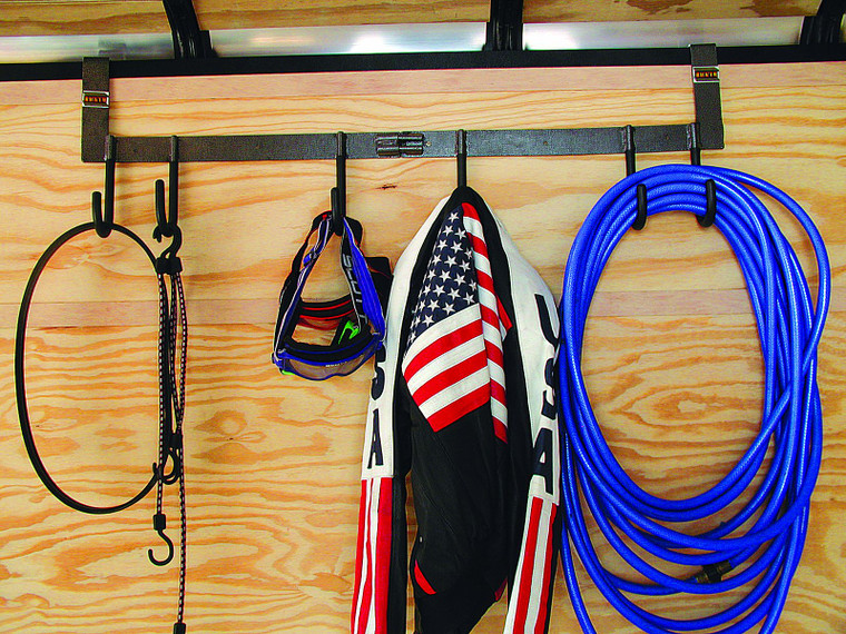 Ultimate Bolt-On Tool Organizer | Perfect for Enclosed Trailers | 6 Hook Multi-Tools | Black/Gray Steel