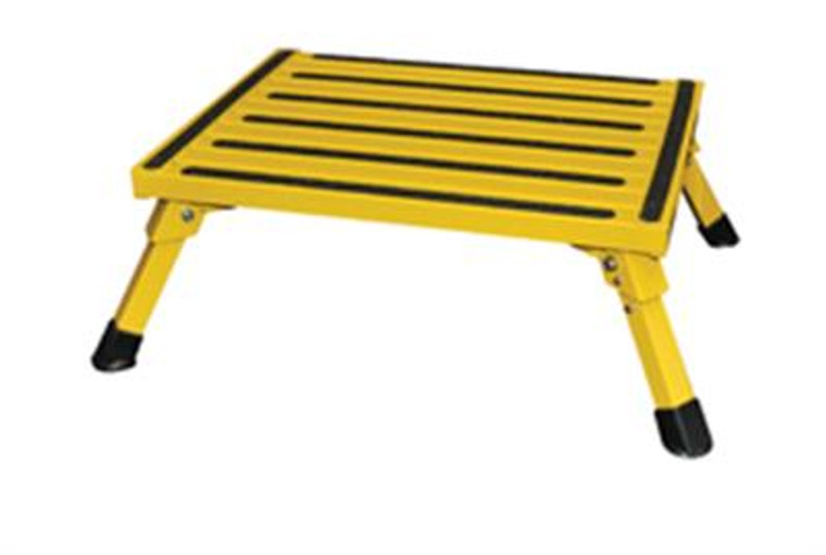 Heavy Duty Safety Step Stool | Unique Self Leveling Design, 1000lb Capacity, Foldable | Non-Slip Strips, Aluminum Construction