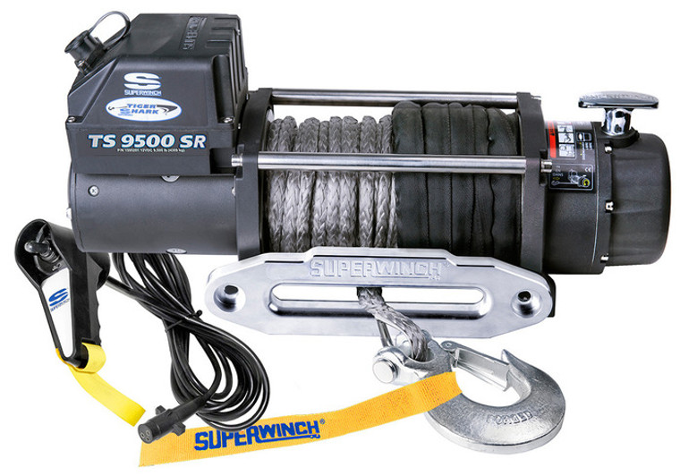 Superwinch Tiger Shark 9500lb Winch | Vehicle Recovery, 12V Electric, 80ft Synthetic Rope