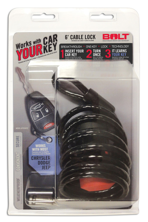 Ultimate Security 6ft Cable Lock | Fits Dodge/ Jeep/ Ram Keys | Opens with Vehicle Ignition Key