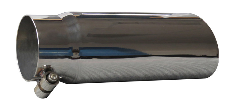 SpeedFX Round Angled Cut Exhaust Tip | Polished Stainless Steel | Easy Bolt-On Installation | 10 Inch Length