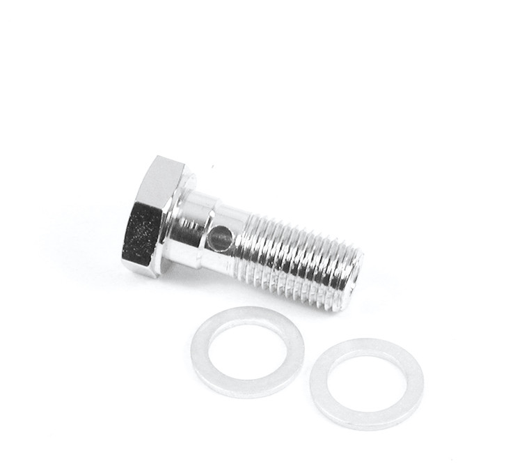 Chrome Plated Steel Banjo Bolt | 3/8 Inch -24 Thread Size | Leak Proof Seal | Corrosion Resistant | U.S.A Made