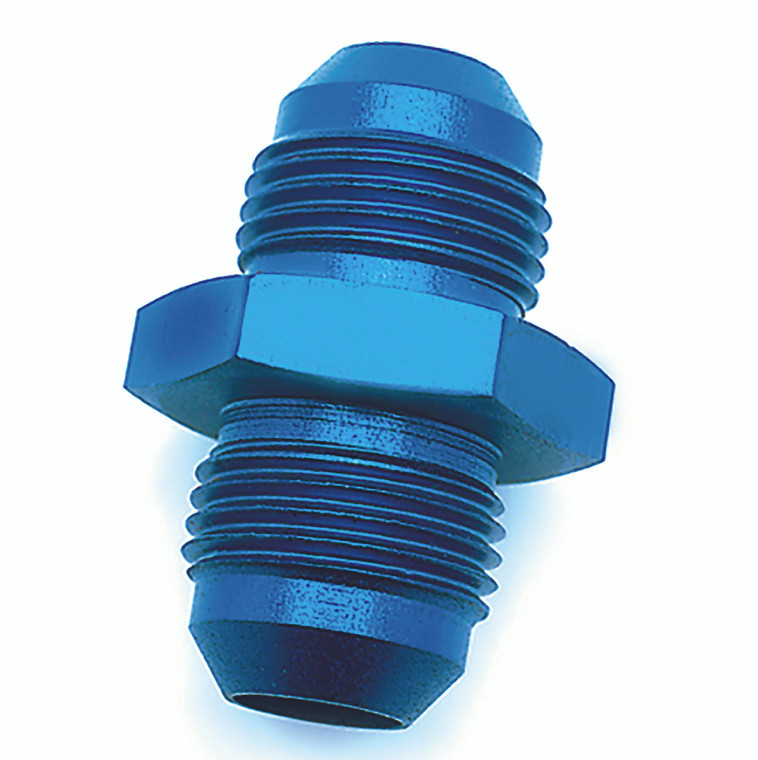 Upgrade with SpeedFX -8AN Flare Union Coupler Fitting | Aluminum Blue Finish | Leak-Proof Seal | Made in U.S.A