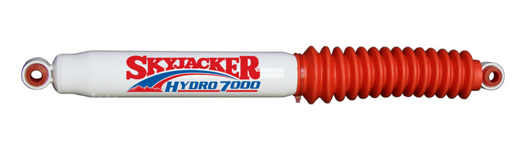 Skyjacker Hydro 7000 Shock Absorber | Consistent Ride, Twin Tube, Bonded Iron Piston, Chromed Rod, Red Polyurethane Bushings