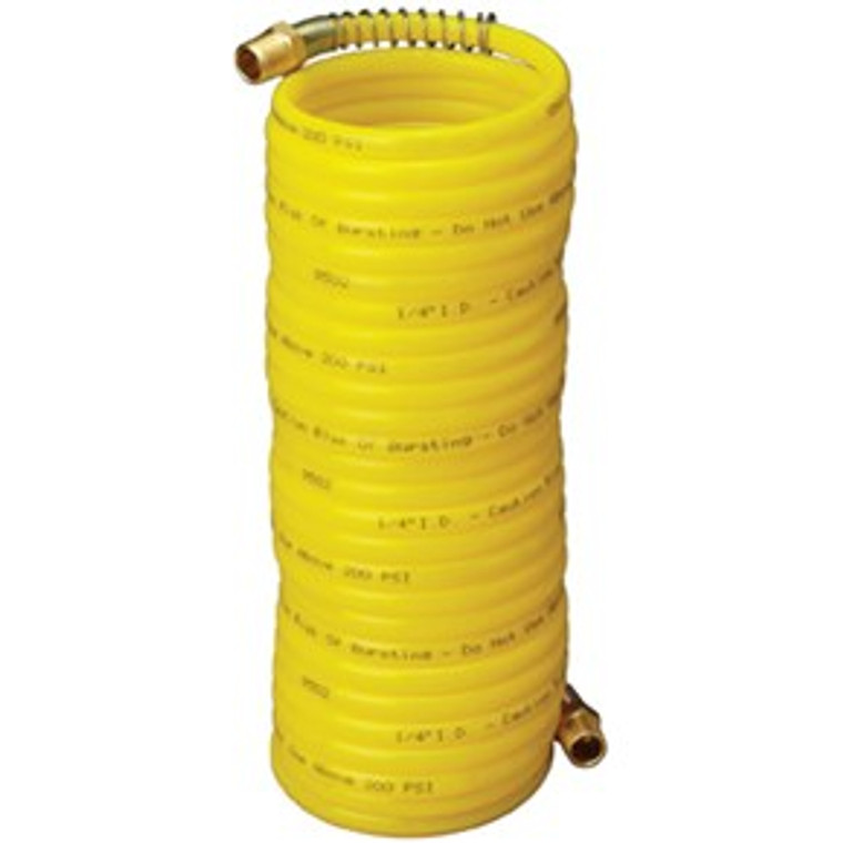 Ultimate Recoil Air Hose | 25ft Length, 200 PSI | Swivel Fittings | Nylon, Yellow