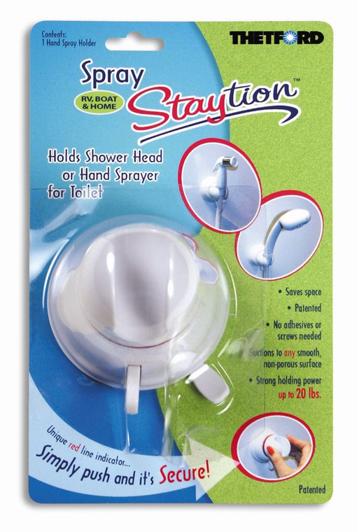 No-Screw Thetford Shower Head Mount | Staytion  White Suction Mount, Single Position - Secure & Space-Saving