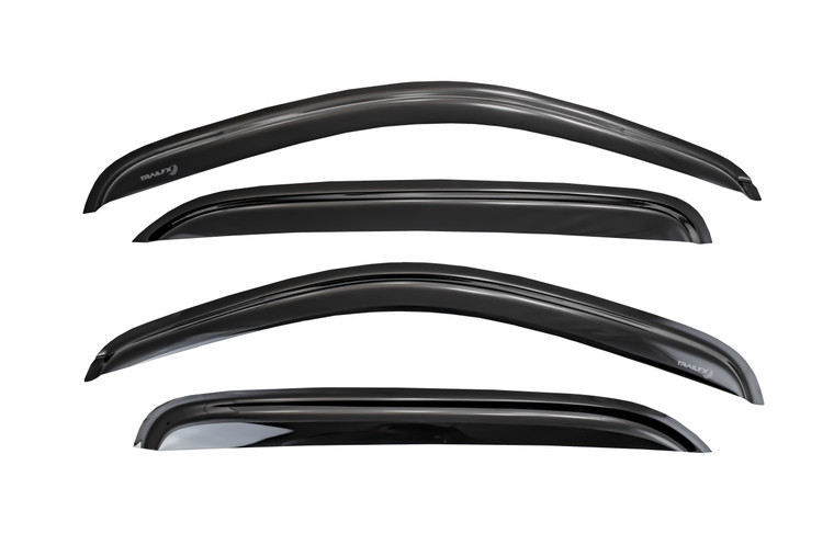 Fits 2010-2023 Toyota 4Runner TrailFX Rainguard 4242H TFX 4-PC Window Vents; Low Profile; Tape-On; Smoke; Acrylic; Set of 4