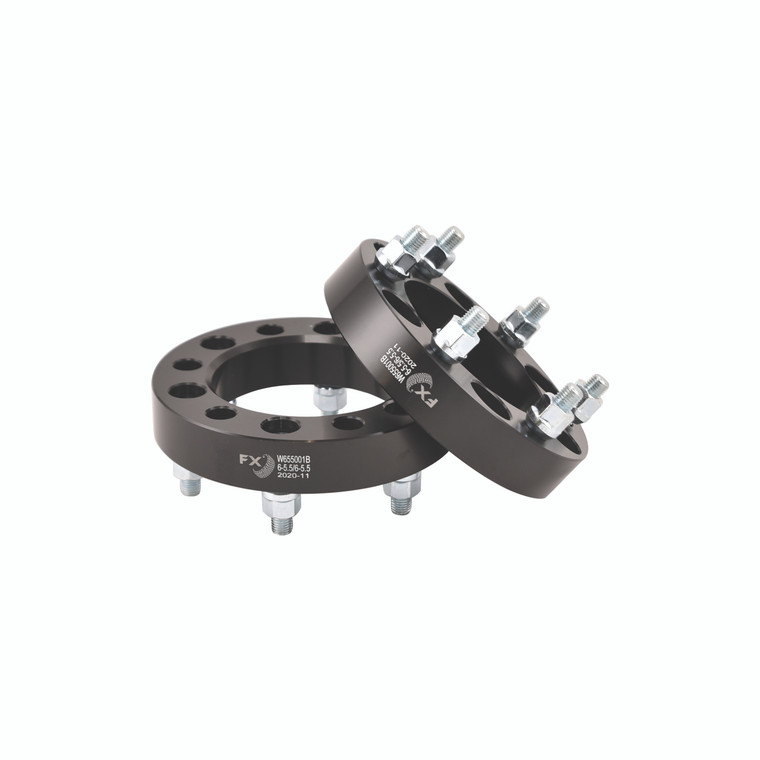 FX Wheel Spacer | 6x139.7mm | 1-1/4" Thickness | Black Aluminum | Set Of 2