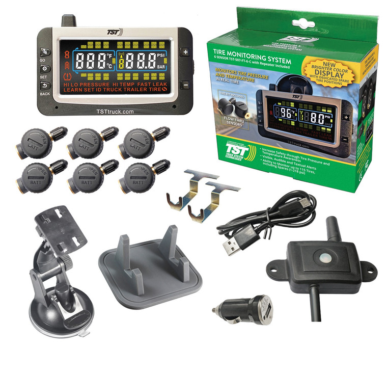 Enhance Safety with 507 TPMS | 6 Sensors for RVs & Trailers | Wide Screen Display Alerts
