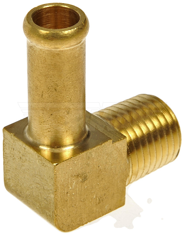 Dorman Fuel Line Fitting 785-430D OE Solutions; Inverted Flare Male Connector; Barbed End; 5/8-18 UNF Thread Size; 1.4 Inch Length; Brass