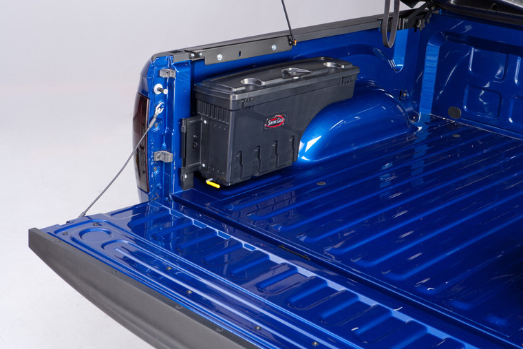 Maximize Truck Bed Space with UnderCover Swing Case | Left Side Wheel-Well Single-Lid Tool Box - Tailgate Access!