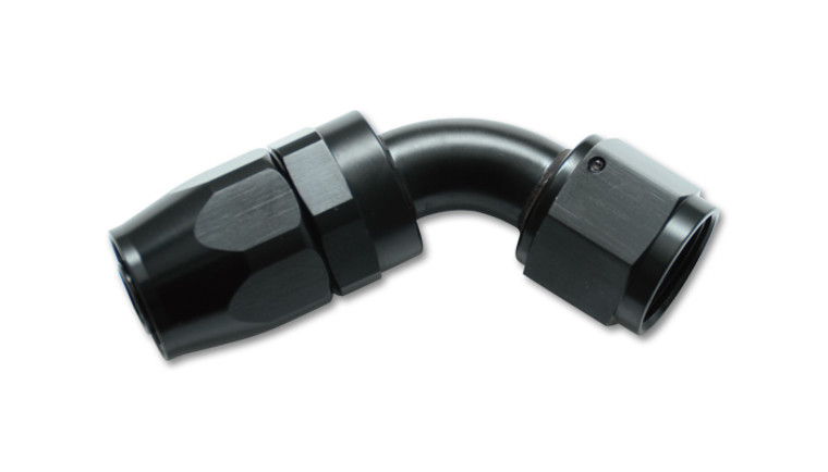 Vibrant -10AN Hose End Fitting | 60 Deg Swivel | Lightweight Aluminum | Black Anodized