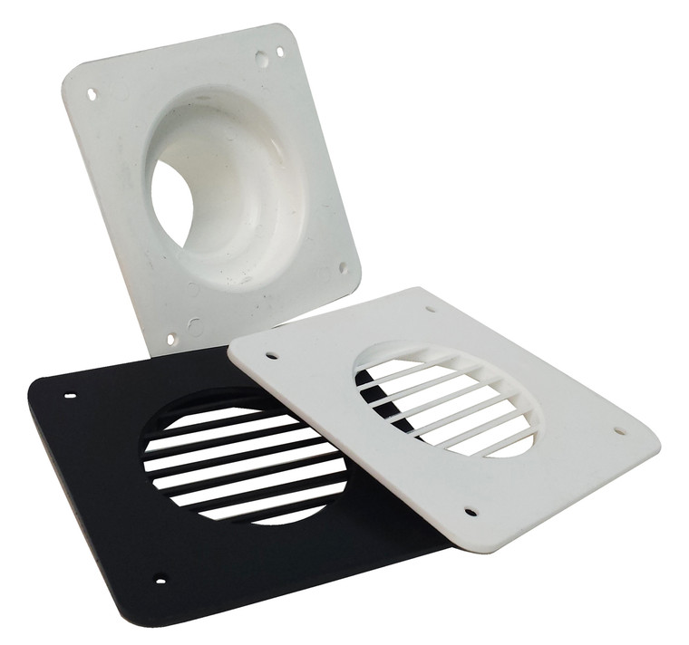 Valterra Battery Box Vent Kit | Safely Direct RV Battery Fumes Outside | Louver Vents with Cone Fitting
