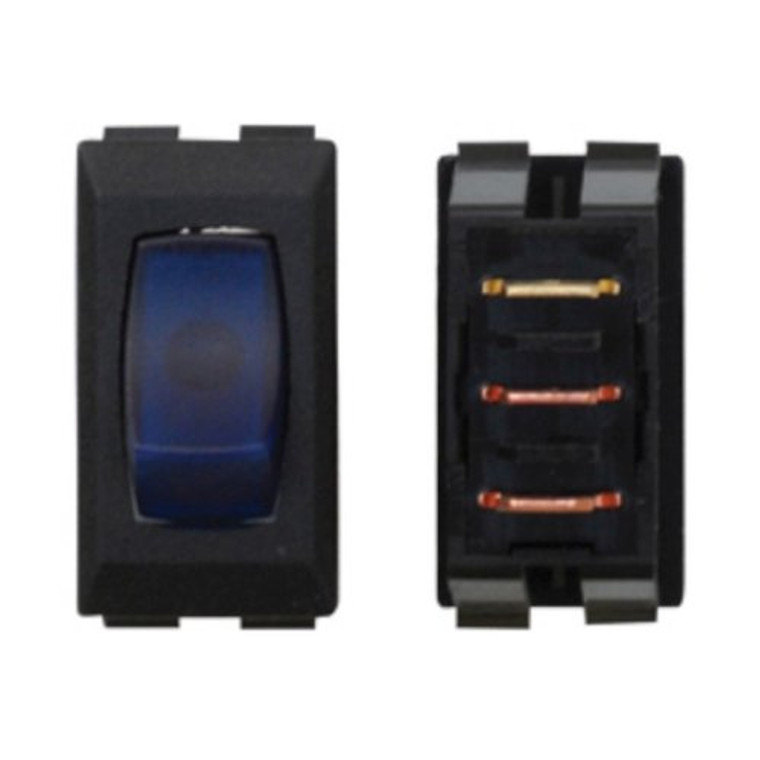 Valterra Interior Light Switch | Diamond Group | Illuminated Rocker Switch | SPST | 6A | 125V | Durable | Blue/Black | 1 Card