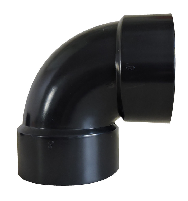 Valterra 90 Degree Short Turn Elbow | Durable Plastic | 3 Inch Hub