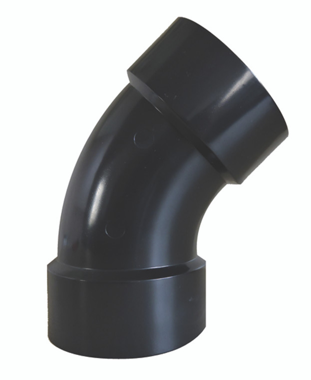 Valterra 45 Degree Elbow Fitting | Black ABS | Durable Plastic | 3 Inch Hub