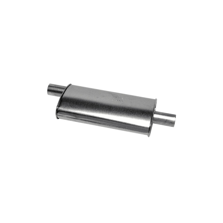 Walker Exhaust Exhaust Muffler 17808 SoundFX Universal; OE Replacement; Single 2-1/4 Inch Offset Inlet; Single 2-1/4 Inch Centered Outlet; 25-2/4 Inch Overall Length