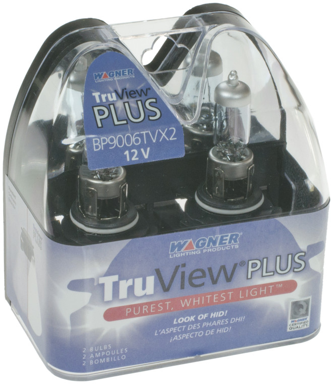 Wagner TruView PLUS 9006 Xenon Bulb Set Of 2 | Pure White Light, HID-Like Vision, DOT/SAE Compliant