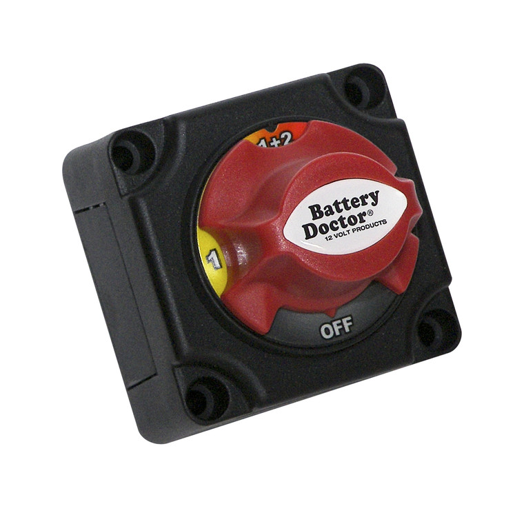 WirthCo Battery Disconnect Switch 20393 Battery Doctor; For Use With Dual 12 Volt Battery; 4 Position Rotary Switch; 300 Amps; With Four Mounting Holes