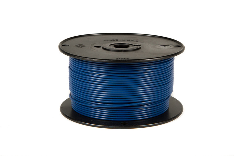 High Quality 18 Gauge Blue Primary Wire | 100ft Spool/Warranty | SAE J1128 Compliant