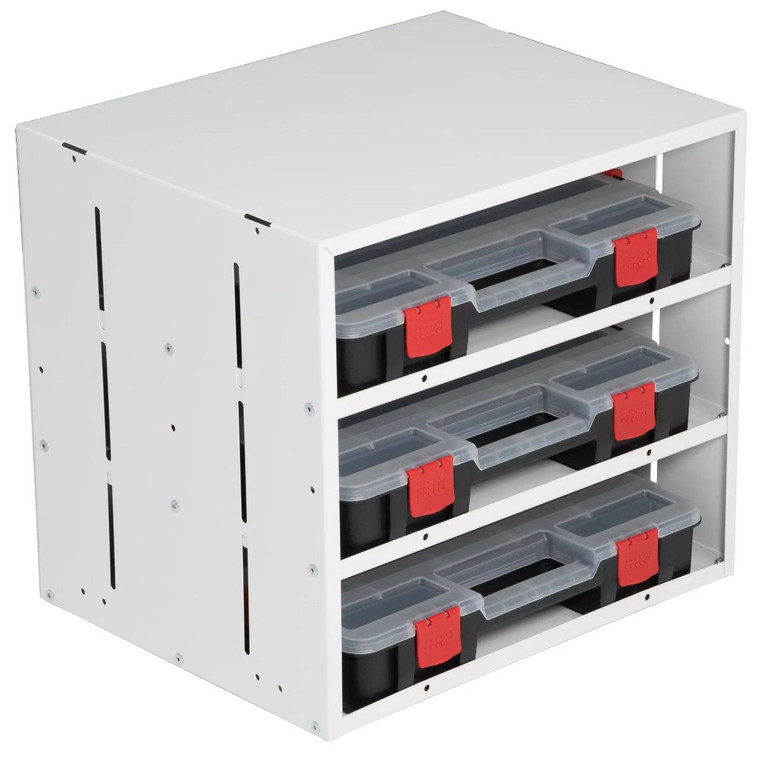 Three-Shelf Van Storage Cabinet | Small Parts Organizer Cases | Stackable | Non-Lockable