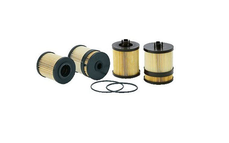 High Efficiency Diesel Fuel Filter | Fits Ford: F-450, F-550, F-350, F-250 | Cartridge Style, 4 Micron, White/ Yellow