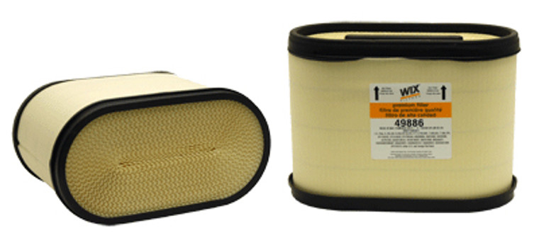 Wix Filters Air Filter 49886 OEM Replacement; Tan; Paper; Oval