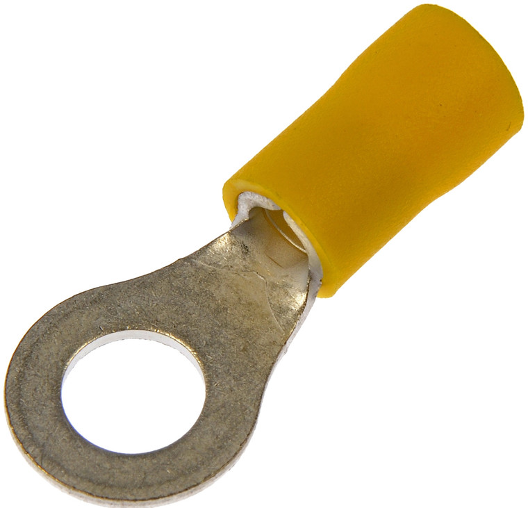 Dorman Wire Terminal End 85415 Conduct-Tite; 1/4 Inch Ring Terminal; 12-10 Gauge Wire; With Insulation; Yellow; Pack of 11